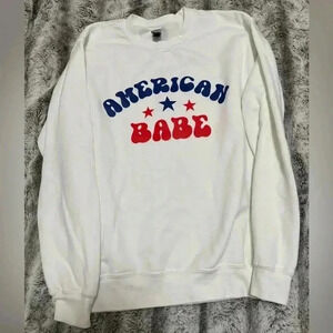 White American Babe Sweater